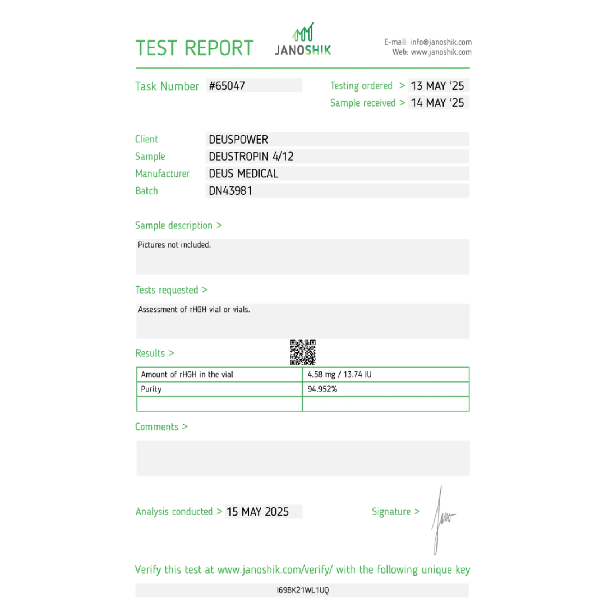 DEUSTROPIN 4/12 (Recombinant Human Growth Hormone [rDNA origin]), Deus Medical, Buy Steroids Online - www.deuspower.shop