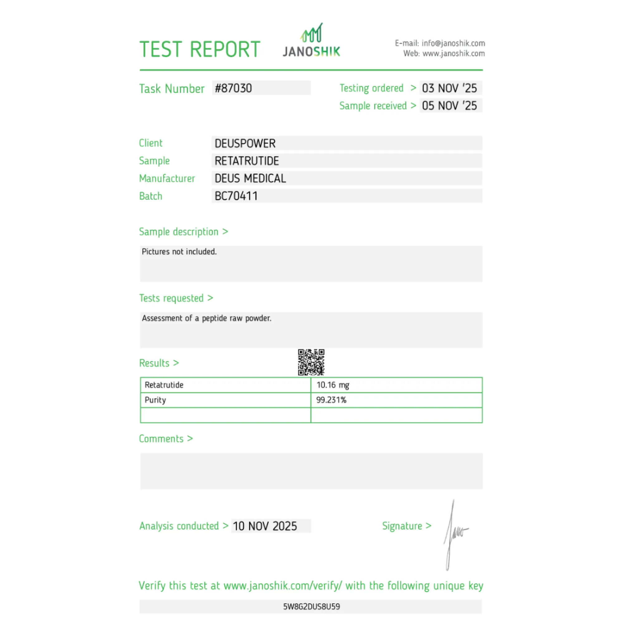 RETATRUTIDE 10mg (GLP-1, GIP & Glukagon – Trippelreceptor-Agonist), Deus Medical, Köp Peptider Online – www.deuspower.shop