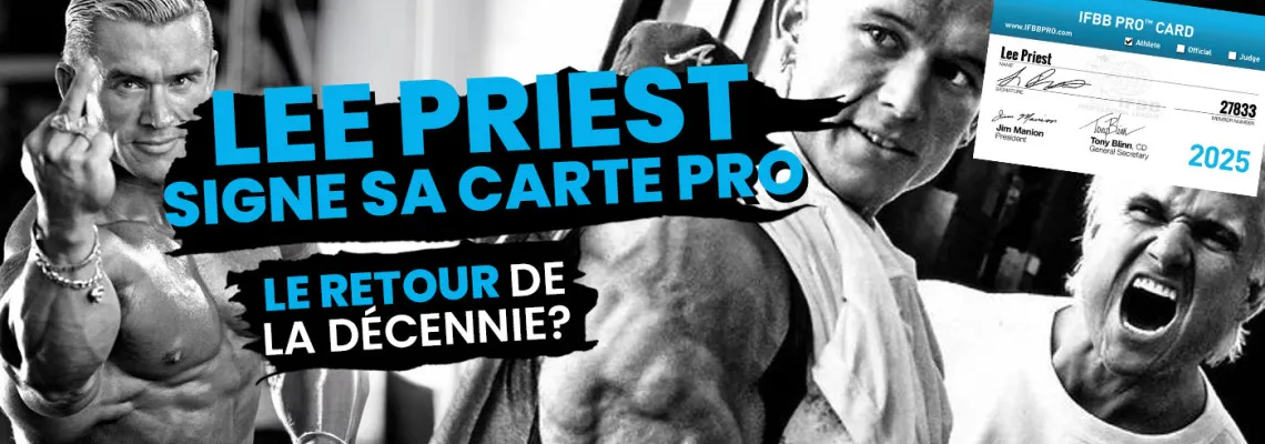 Lee Priest signe sa carte professionnelle
