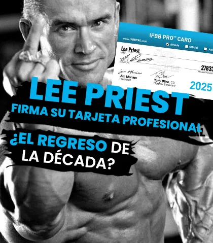 Lee Priest firma la tarjeta profesional
