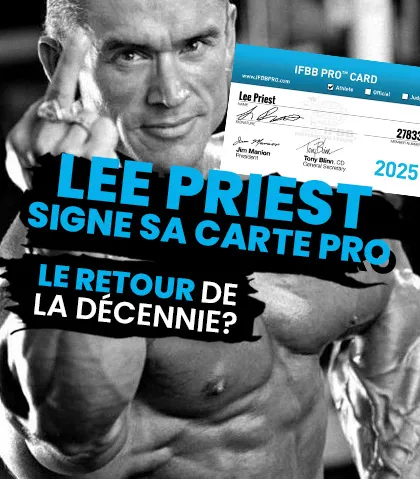 Lee Priest signe sa carte professionnelle